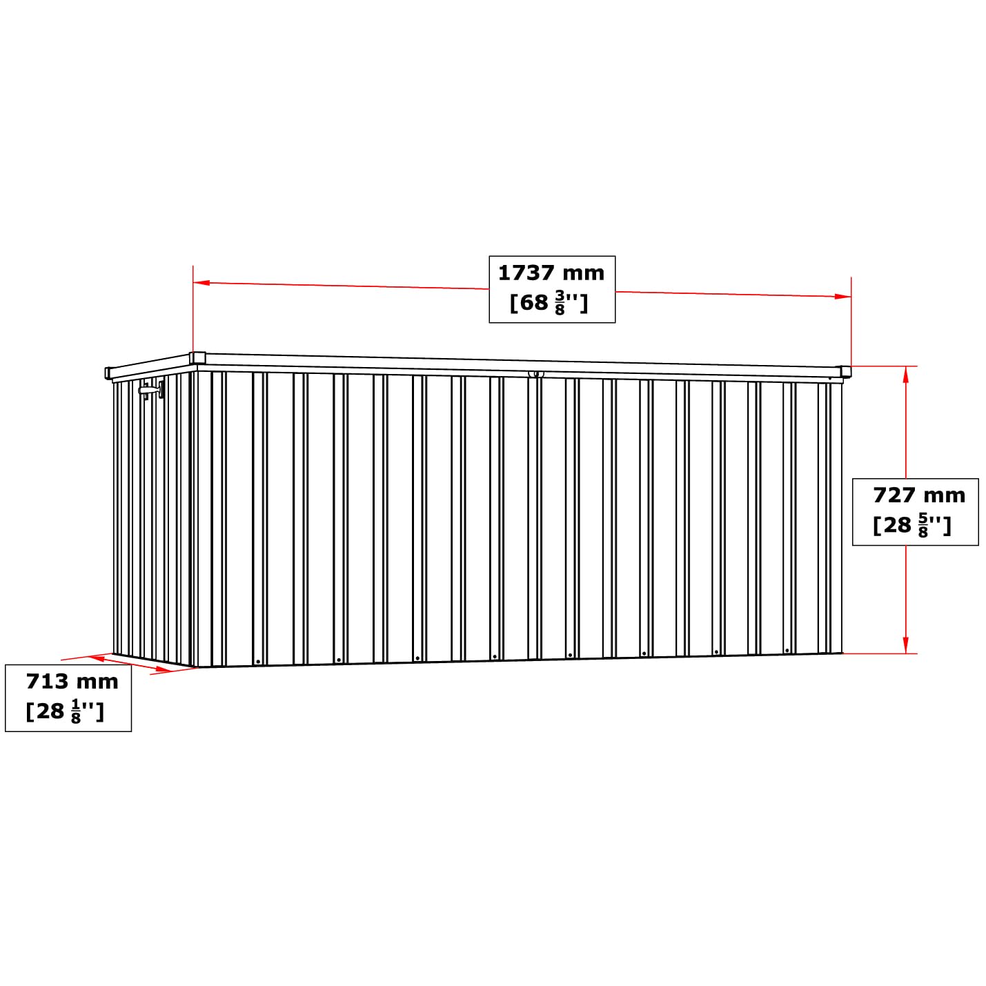 Duramax DH 1.7 Metal Cushion Box (770 L) with Hydraulic Gas Cylinder & Padlock Eye, Garden Furniture Storage, Outdoor Storage Container, Weather-Resistant Furniture Patio Deck Box, Anthracite