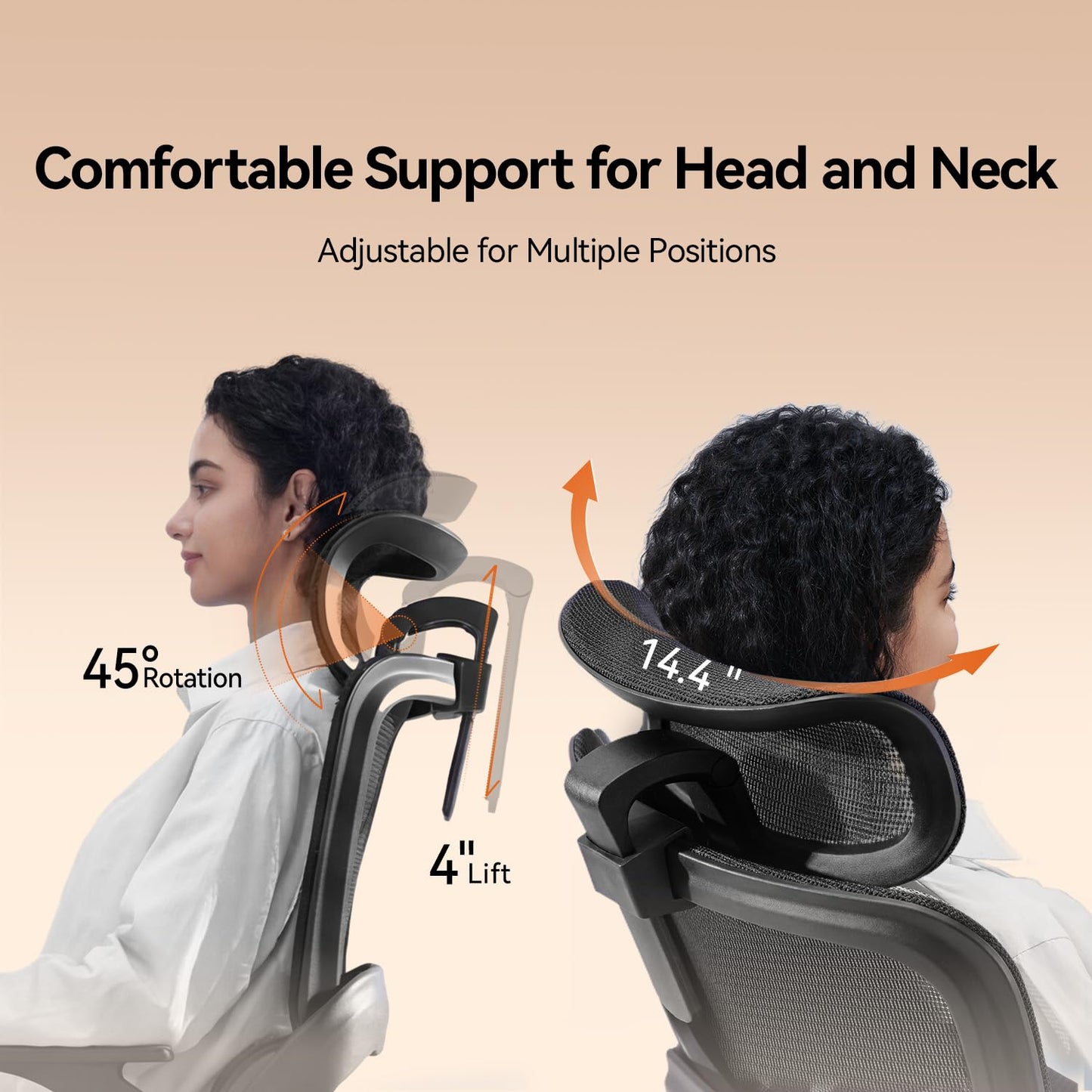 SIHOO B100 Ergonomic Office Chair, Comfy Desk Chair with Adaptive Dynamic Lumbar Support, Computer Chair with Extra Wide Headrest, Flip-Up Armrests, 90-135° Tilt Lock and Breathable Mesh Cushion