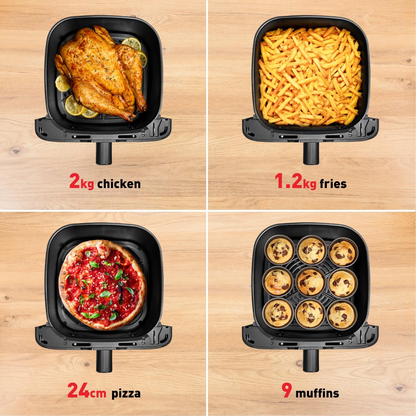 Tefal Easy Fry Mega Air Fryer, 7.5L Capacity (Serves Up to 8), 8 Preset Cooking Programs, Compact Design, Energy-Efficient, Dishwasher-Safe Basket, Coal Grey - EY855HG0