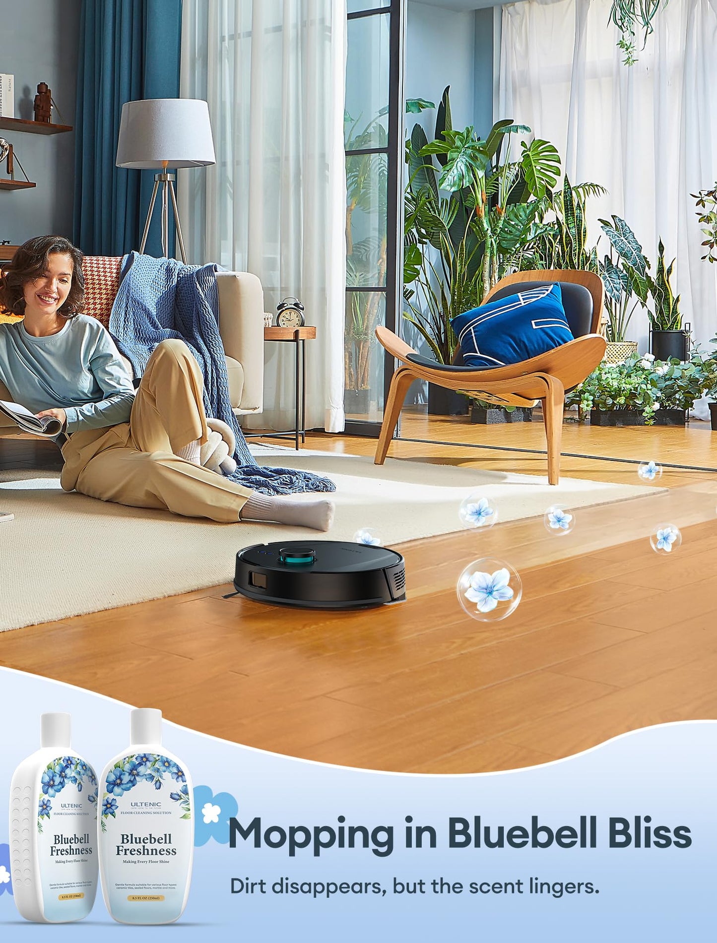 Ultenic Robot Vacuum Cleaner with Mop, Powerful 10000Pa/200 Mins Self-Emptying Robot Vacuum, LiDAR Navigation, 4 in 1 Robotic Vacuum for Pet Hair, Carpet, Hard Floor(T20 Pro+)