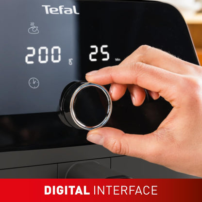 Tefal Easy Fry Mega Air Fryer, 7.5L Capacity (Serves Up to 8), 8 Preset Cooking Programs, Compact Design, Energy-Efficient, Dishwasher-Safe Basket, Coal Grey - EY855HG0