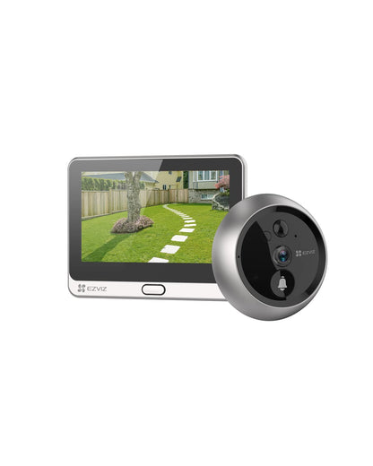 EZVIZ WiFi Doorbell with 4600 mAh Battery, 4.3 Inch Colour Screen, 155° Wide Angle and PIR Sensor, 2MP Door Viewer Camera with Wireless Monitor, Two-Way Audio and Live View Available, DP2C