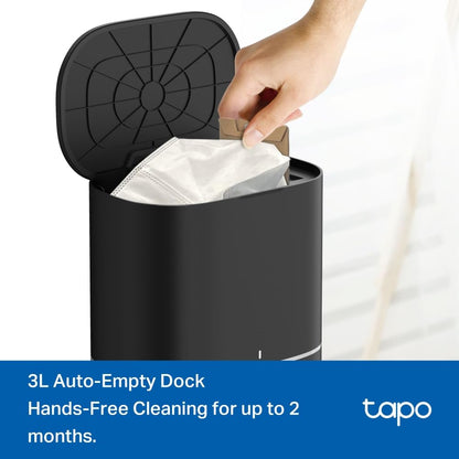 Tapo RV30 Max Plus 5300Pa Robot Vacuum Cleaner with Mop, LiDAR+IMU Dual Navigation, 5300Pa Hyper Suction, Auto-Empty, Robot Hoover, Auto-Charging Robotic Vacuums, Alexa & Google