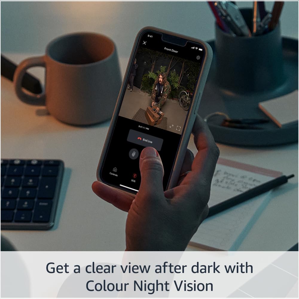 Ring Battery Video Doorbell Pro | Wireless Video Doorbell Security Camera with Head-To-Toe View, 3D Motion Detection, Colour Night Vision, Wifi, 30-day free trial of Ring Subscription Plan