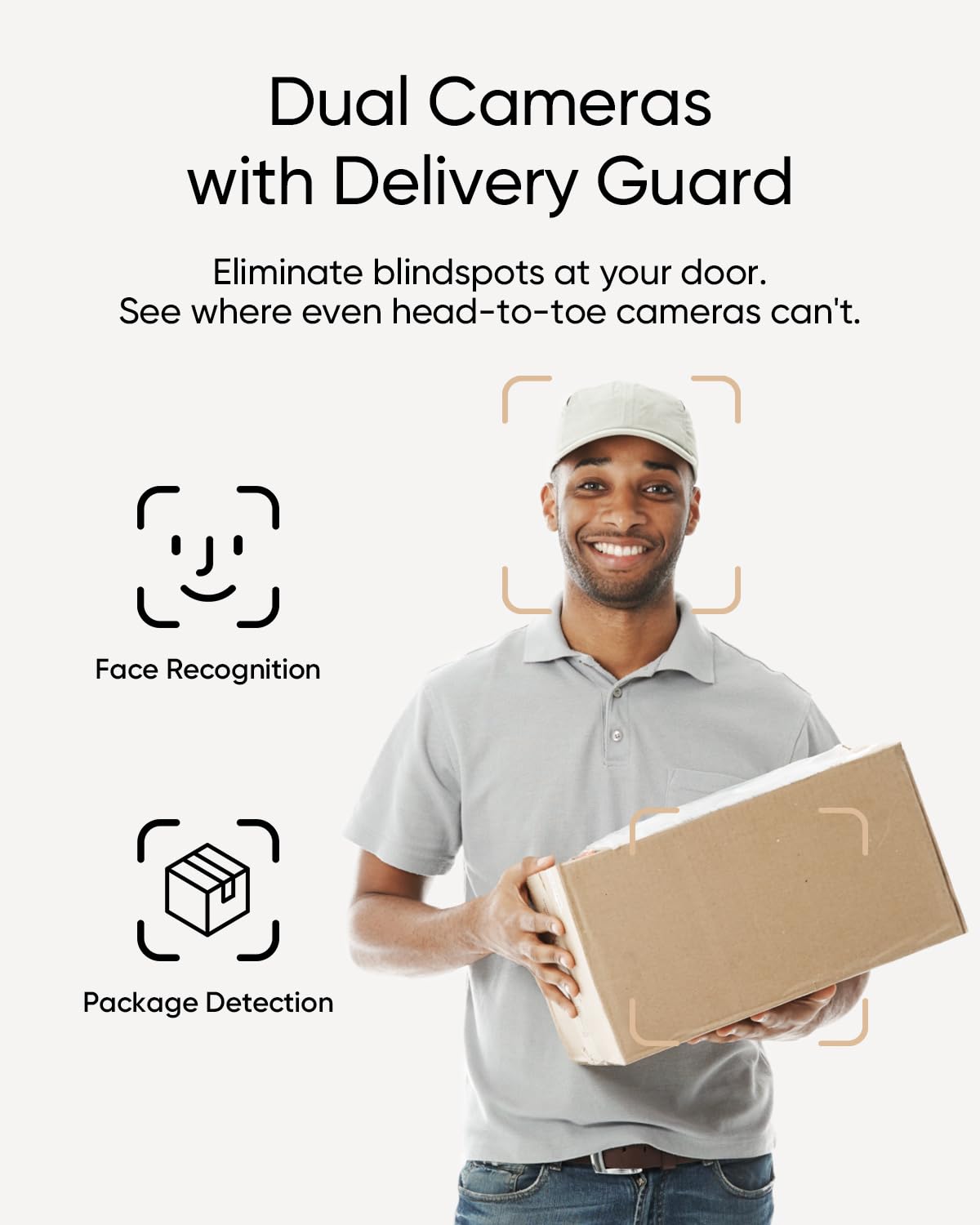 eufy Security Video Doorbell E340 Dual Cameras with Delivery Guard 2K FHD Wireless Doorbell Camera,Wired or Battery Powered,Colour Night Vision,AI Motion/Package Detection,No Monthly Fee, Built-in 8GB