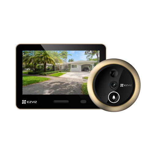 EZVIZ 4K AI Smart Peephole Camera Wireless Door Viewer, Facial Recognition Human Detection, 155° Wide View WDR, Two-Way Talk Weatherproof, 512G Storage No Monthly Fee, Easy Install 14–50mm Doors (EP4)