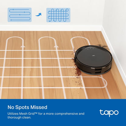 Tapo RV20 Max Plus 5300Pa Suction Robot Vacuum Cleaner with Mop, Ultra-Slim Design, Faster Mapping With MagSlim & LiDAR Navigation Robot Vacuum, Auto-Empty Dock, Voice/Remote Control Robotic Vacuums
