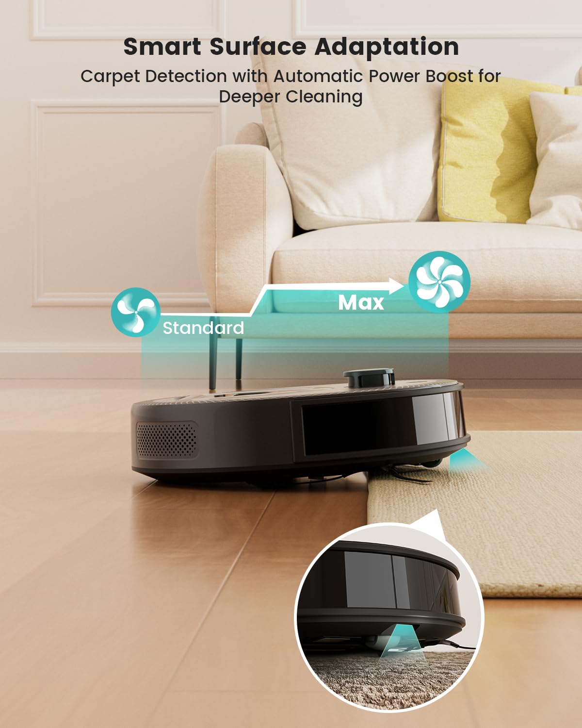 Lefant M330 Pro Robot Vacuum Cleaner with Mop, 5000Pa Suction, dToF Laser Navigation, 190° Obstacle Detection, WiFi 2.4G/5G, App/Alexa Voice Control, 150 Mins Runtime