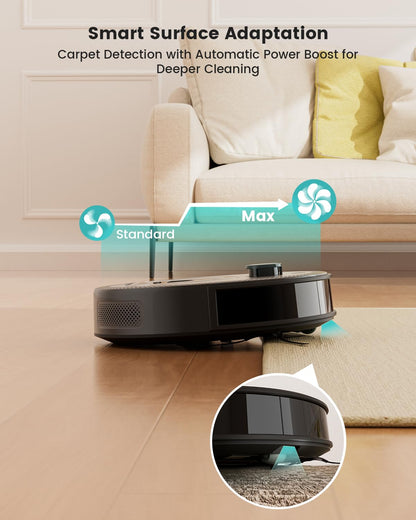 Lefant M330 Pro Robot Vacuum Cleaner with Mop, 5000Pa Suction, dToF Laser Navigation, 190° Obstacle Detection, WiFi 2.4G/5G, App/Alexa Voice Control, 150 Mins Runtime