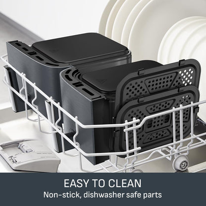 Tefal XXL Fryer 11 L, Double Drawer Oil-free, Very Crunchy, Frying, Baking, Heating, Drying, 7 Preset Programs, Washable