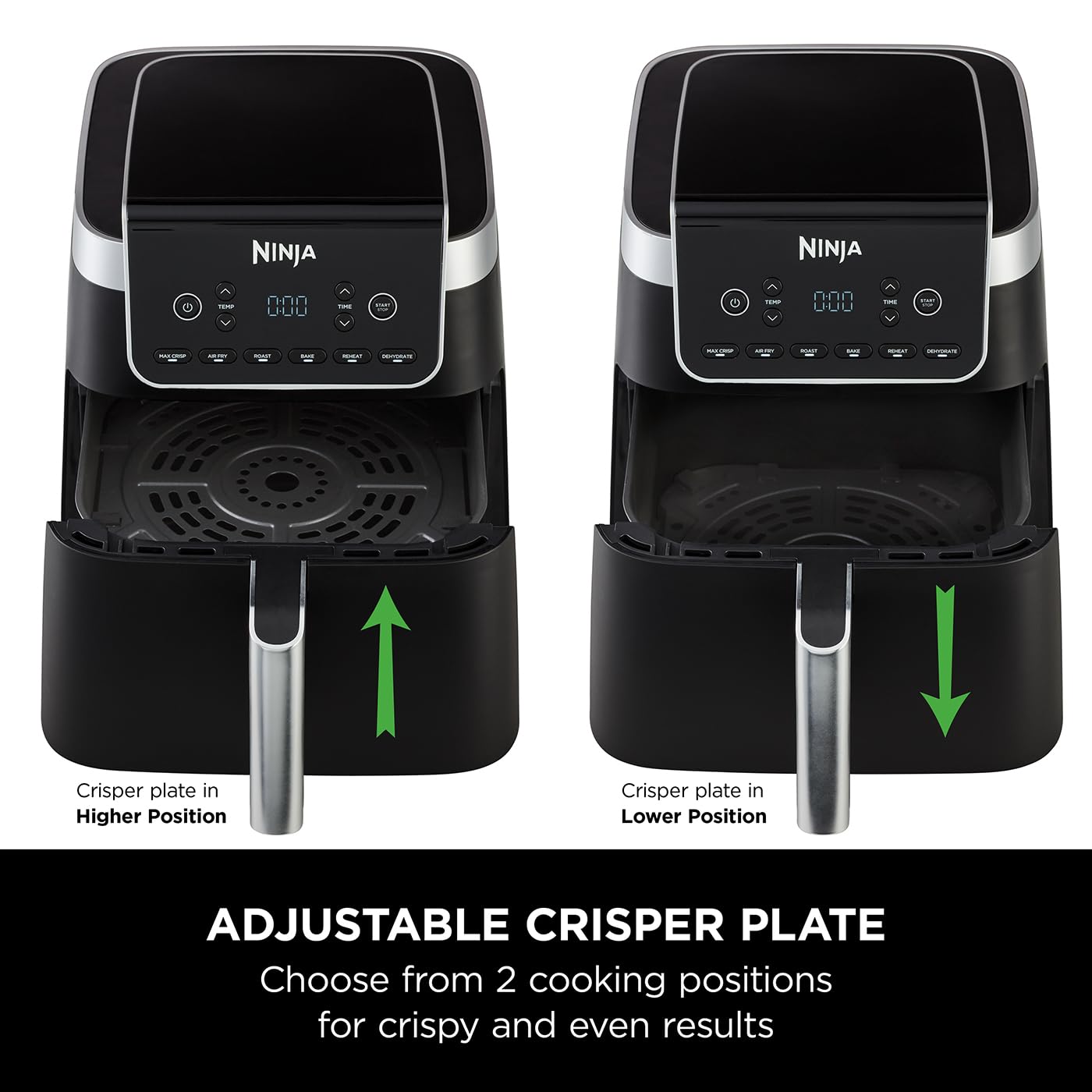 Ninja Air Fryer MAX PRO, 6.2L, Uses No Oil, Large Square Single Drawer, Roast, Bake, Air Fry, Family Size, Digital, Cook From Frozen, Non-Stick, Dishwasher Safe Basket & Crisper Plate, Grey, AF180UK