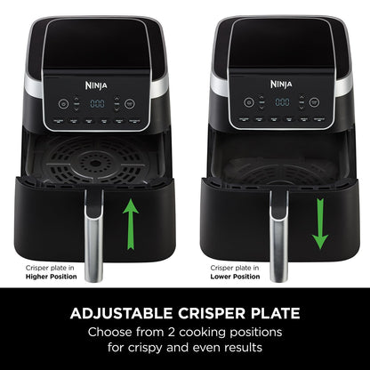 Ninja Air Fryer MAX PRO, 6.2L, Uses No Oil, Large Square Single Drawer, Roast, Bake, Air Fry, Family Size, Digital, Cook From Frozen, Non-Stick, Dishwasher Safe Basket & Crisper Plate, Grey, AF180UK