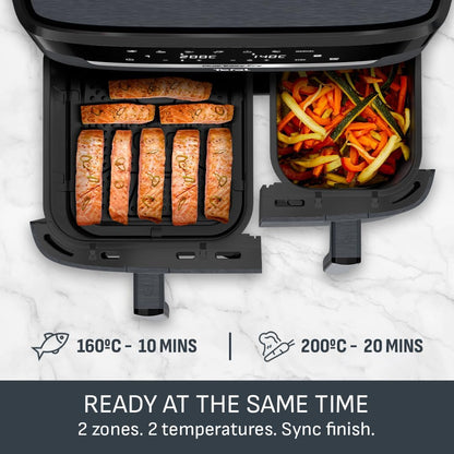 Tefal XXL Fryer 11 L, Double Drawer Oil-free, Very Crunchy, Frying, Baking, Heating, Drying, 7 Preset Programs, Washable
