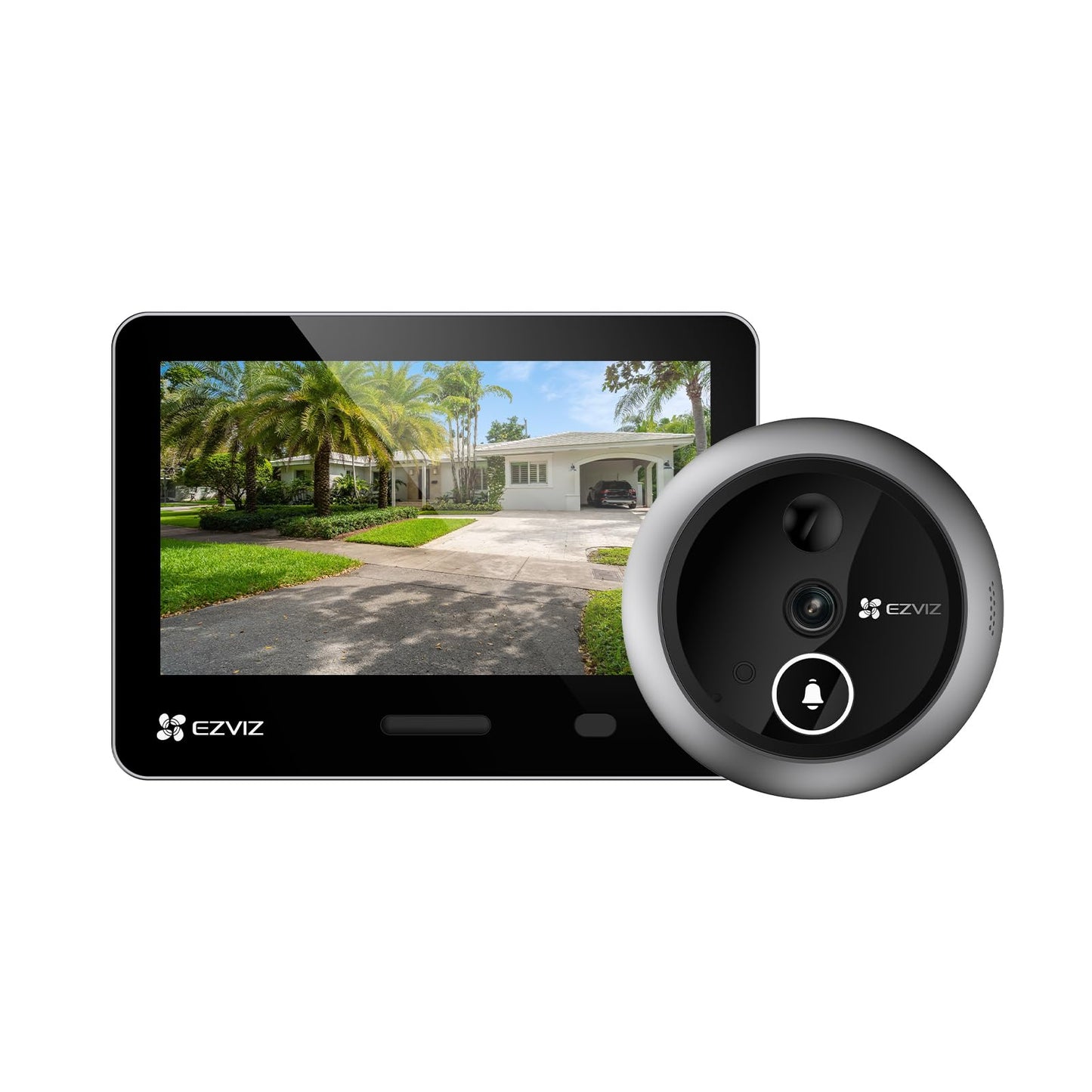EZVIZ 4K AI Smart Peephole Camera Wireless Door Viewer, Facial Recognition Human Detection, 155° Wide View WDR, Two-Way Talk Weatherproof, 512G Storage No Monthly Fee, Easy Install 14–50mm Doors (EP4)