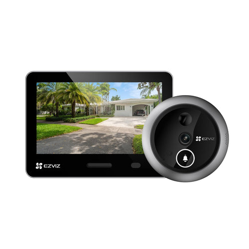EZVIZ 4K AI Smart Peephole Camera Wireless Door Viewer, Facial Recognition Human Detection, 155° Wide View WDR, Two-Way Talk Weatherproof, 512G Storage No Monthly Fee, Easy Install 14–50mm Doors (EP4)