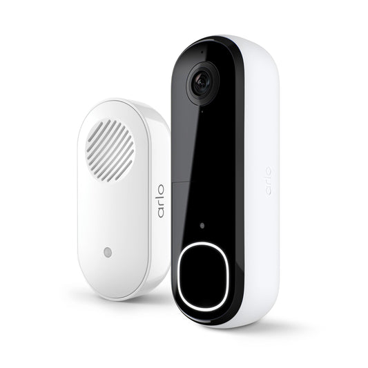 arlo 2K Video Doorbell 2nd Gen & Chime 2, 2K HD Doorbell Camera, Two-Way Audio, Package Detection, Motion Detection & Alerts, Built-in Siren, Night Vision,