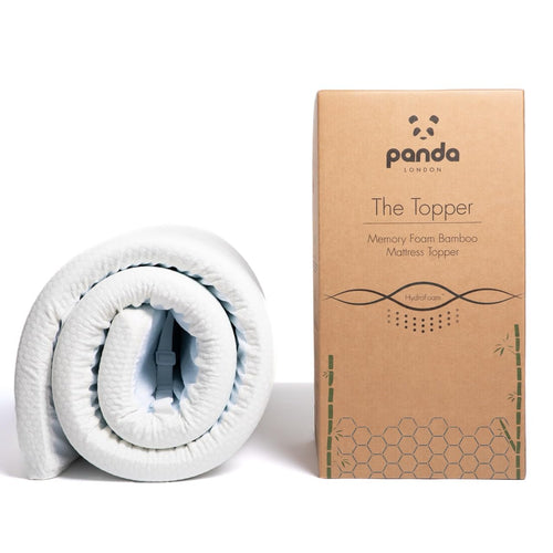 Panda Gel Infused Memory Foam Bamboo Mattress Topper - UK Double | 5cm Thick | Medium Firm Softness | Orthopaedic Neck, Spine, Hip Support | Adjustable Straps | Temperature Control | Long Lasting