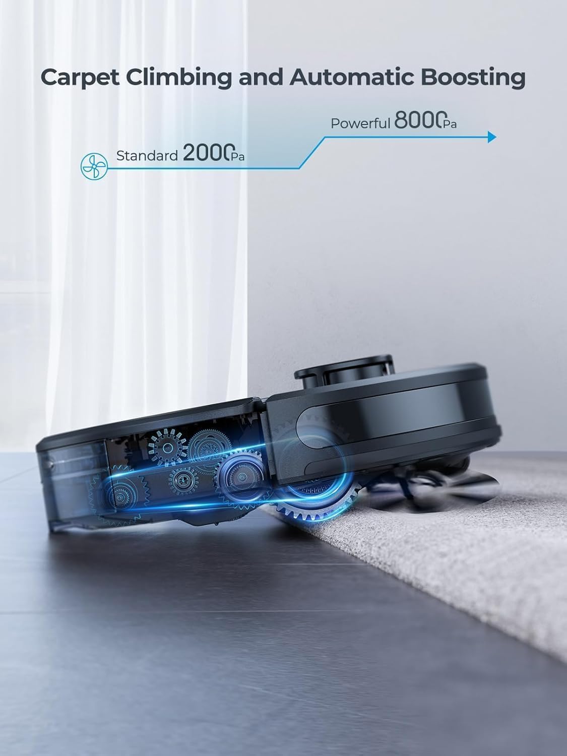 Laresar Clean Self-Emptying Robot Vacuum Cleaner with Mop 10,000Pa, LiDAR Navigation, 180 Mins Runtime, Up to 60 Days of Hands-Free Cleaning Robotic Vacuums for Pet Hair, Carpet, All Floors, L6 Nex