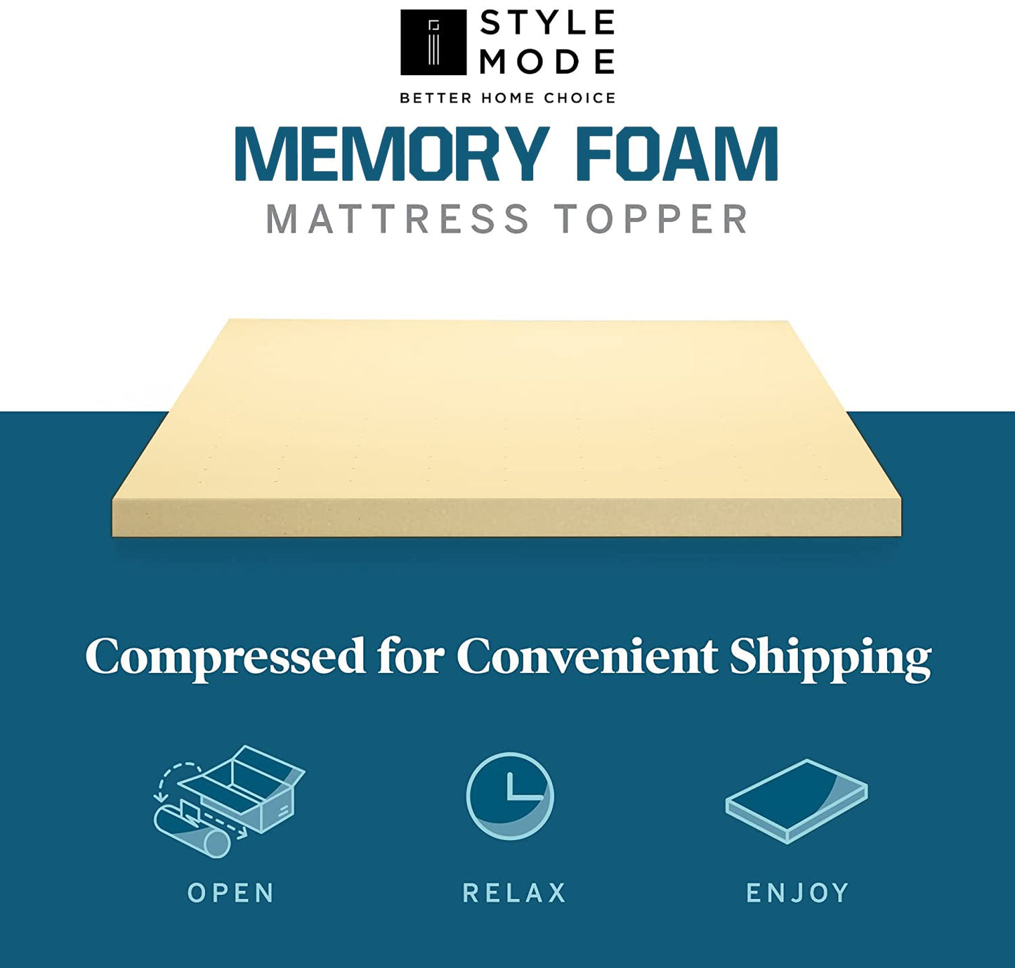 Orthopaedic Memory Foam Mattress Topper - Standard UK Sizes 1" 2" 3" 4", Various Thicknesses/Depths Available, Soft & Comfortable, Memory Foam Durable (4" Double, 190 x 137 x 10cm)