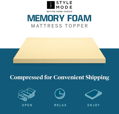 Orthopaedic Memory Foam Mattress Topper - Standard UK Sizes 1" 2" 3" 4", Various Thicknesses/Depths Available, Soft & Comfortable, Memory Foam Durable (4" Double, 190 x 137 x 10cm)
