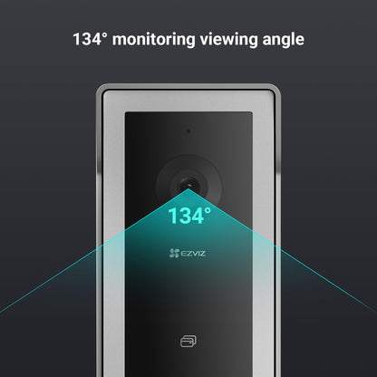 EZVIZ WiFi Video Door Phone Intercom System 1080P, 7'' Color Touch Monitor, Video Doorbell 2 Wire Peephole, Two-Way Talk, Remote Unlock, Two-Way Audio, Night Vision, Slim Design, CP5
