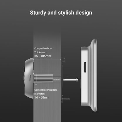 EZVIZ CP4 1080P Door Peephole Surveillance Camera Connected Video Intercom Video Door Viewer 4.3 Inch Touch Screen Battery 4600 mAh Human Detection Two-Way Audio 5 m Night Vision