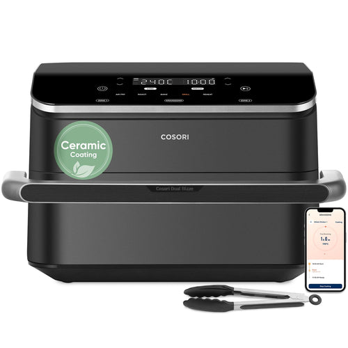 Cosori FlexDrawer Smart Air Fryer with App Control, PFAS-Free Ceramic Coating, Dual Blaze™ Even Cooking, Single & Dual Zone Cooking with Removable Divider, 10L Family Size