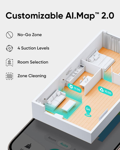 eufy L60 Robot Vacuum Cleaner, Ultra Strong 5,000 Pa Suction to Remove Hair, Dust, iPath Laser Navigation, For Deep Floor Cleaning, Ideal for Pet Hair and Hard Floors