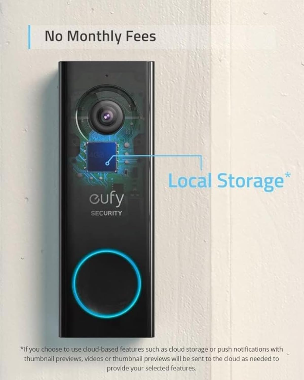 eufy Security, Video Doorbell S220 2K (Battery-Powered) with HomeBase, 2K HD, No Monthly Fee, On-Device AI Detection,16GB Local Storage, Simple Self-Installation, Compatible Devices