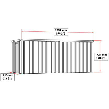 Duramax DH 1.7 Metal Cushion Box (770 L) with Hydraulic Gas Cylinder & Padlock Eye, Garden Furniture Storage, Outdoor Storage Container, Weather-Resistant Furniture Patio Deck Box, Anthracite