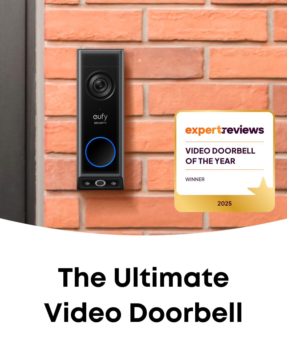 eufy Security Video Doorbell E340 Dual Cameras with Delivery Guard 2K FHD Wireless Doorbell Camera,Wired or Battery Powered,Colour Night Vision,AI Motion/Package Detection,No Monthly Fee, Built-in 8GB
