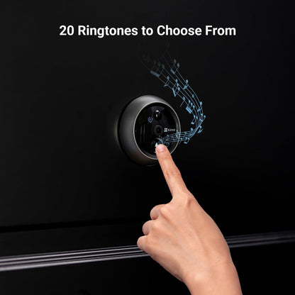 EZVIZ WiFi Doorbell with 4600 mAh Battery, 4.3 Inch Colour Screen, 155° Wide Angle and PIR Sensor, 2MP Door Viewer Camera with Wireless Monitor, Two-Way Audio and Live View Available, DP2C