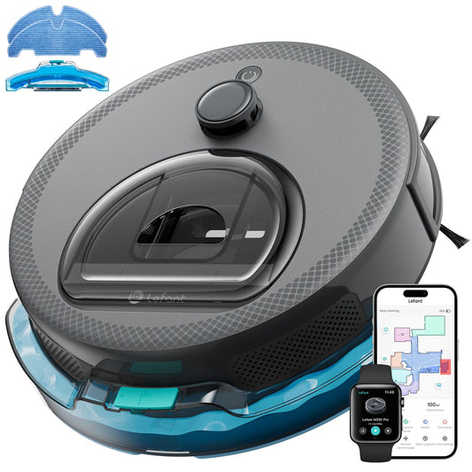 Lefant M330 Pro Robot Vacuum Cleaner with Mop, 5000Pa Suction, dToF Laser Navigation | 190° Obstacle Detection, WiFi 2.4G/5G & App/Alexa Control,150 Mins Runtime, Grey