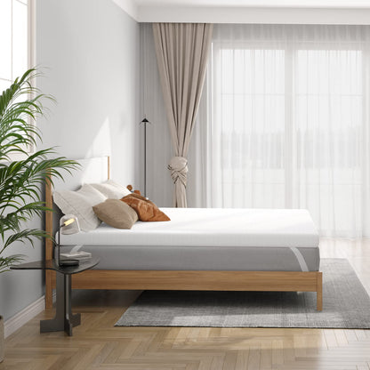 Vesgantti 4 Inch Memory Foam Mattress Topper King Size, Gel & Bamboo Charcoal Infused Bed Topper for Cooling Sleep & Pressure Relieving, with Washable Cover-150 x 200 x 10CM