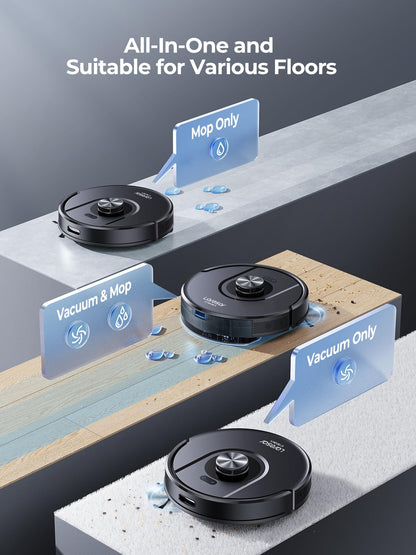 Laresar Clean Robot Vacuum and Mop, 8000Pa Suction, 180Min Runtime, Robotic Vacuum Cleaner with Lidar Navigation Mapping, APP/Voice Control, Ideal for Pet Hair, Carpet and Hard Floors, Mars01
