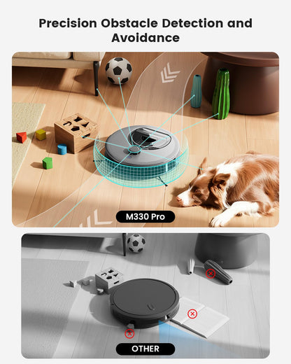 Lefant M330 Pro Robot Vacuum Cleaner with Mop, 5000Pa Suction, dToF Laser Navigation | 190° Obstacle Detection, WiFi 2.4G/5G & App/Alexa Control,150 Mins Runtime, Grey