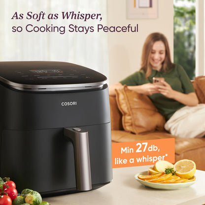 Cosori Air Fryer TurboBlaze 6L, Serves 3–6, 9-in-1 Fast & Energy-Saving, 5 Fan Speeds, 30–230°C, Quiet,Non-stick, Dishwasher-Safe, Recipe Book Included