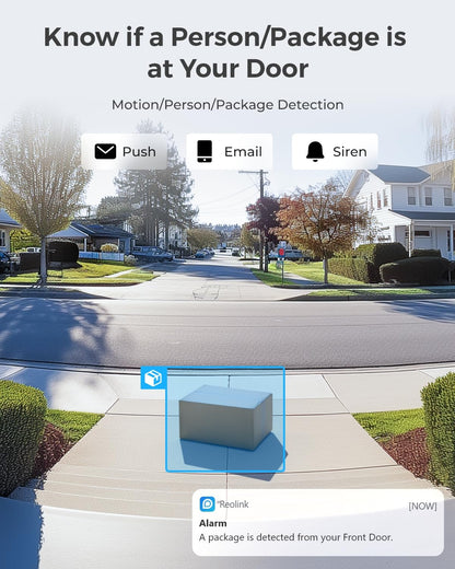 Reolink 2K Wi-Fi Doorbell Camera with Chime, 180° View, 2-Way Audio, Person/Package Detection, Waterproof, Smart Alerts, Hub Compatible, Wired Power Supply