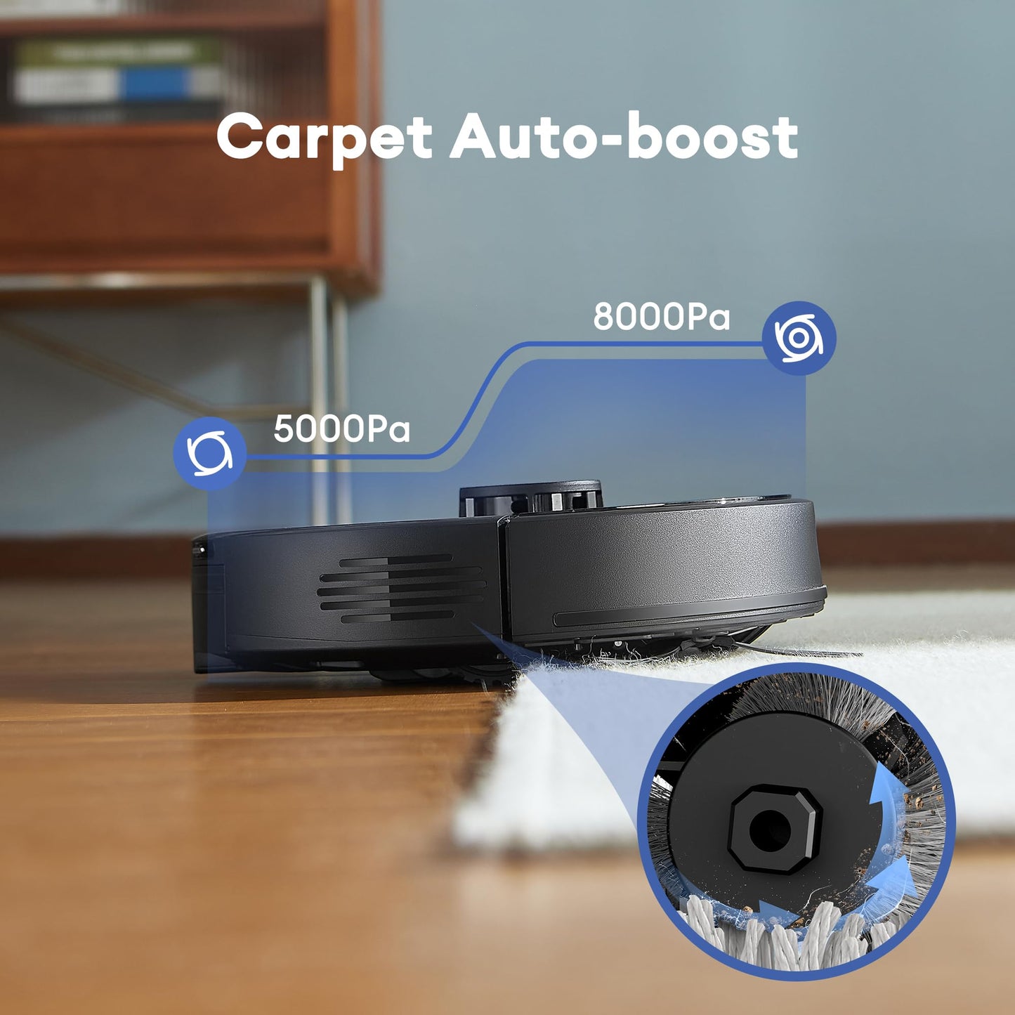 Ultenic Robot Vacuum Cleaner with Mop 8000Pa/200Mins, Precision LiDAR Navigation, 3 in 1 Sweep & Mop Robot,5 Maps, No-go Zone, App Control for All Floor, Carpet & Pet Hair