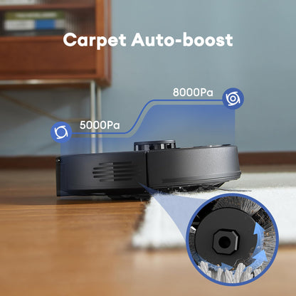 Ultenic Robot Vacuum Cleaner with Mop 8000Pa/200Mins, Precision LiDAR Navigation, 3 in 1 Sweep & Mop Robot,5 Maps, No-go Zone, App Control for All Floor, Carpet & Pet Hair