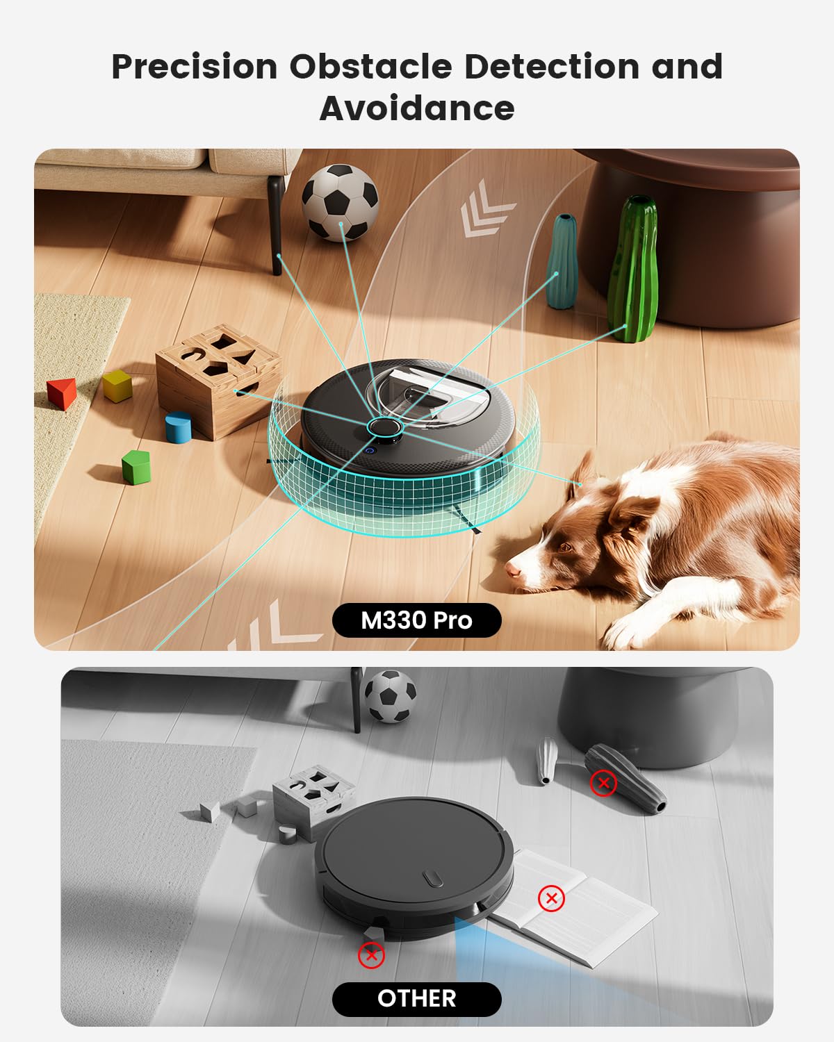 Lefant M330 Pro Robot Vacuum Cleaner with Mop, 5000Pa Suction, dToF Laser Navigation, 190° Obstacle Detection, WiFi 2.4G/5G, App/Alexa Voice Control, 150 Mins Runtime