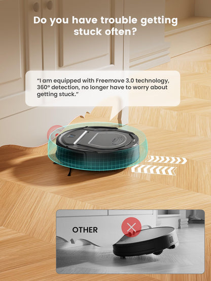 Lefant M210 Pro+ Robot Vacuum Cleaner - 4000Pa Strong Suction, PreciSense Obstacle Avoidance, Mini & Quiet, 200 Mins Runtime, Self-Charging, for Pet Hair/Hard Floors, Black