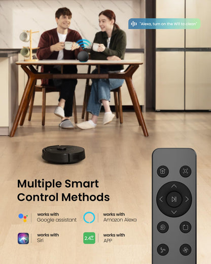 Vexilar Self-Emptying Robot Vacuum Cleaner with Mop, Laser Navigation, Up to 60 Days of Hands-Free Cleaning, 180 Mins Runtime, Strong 10000Pa Suction Robot Vacuum to Clean Floors, Carpets, Pet Hair