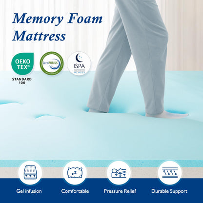 DOPEDIO Memory Foam Mattress Topper king Bed,OEKO-TEX Certified,Breathable & Anti-Slip Design,Machine Washable Zipped Bamboo Cover(150x200x8cm)