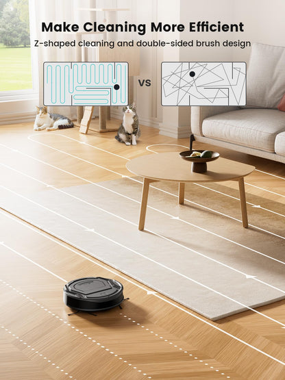 Lefant M210P Robot Vacuum Cleaner Black - PreciSense Obstacle Avoidance, 2200Pa, Small Robot 7.8cm Thin 28cm DIA, 140 Mins Runtime, Self-Charging, for Pet Hair/Hard Floors