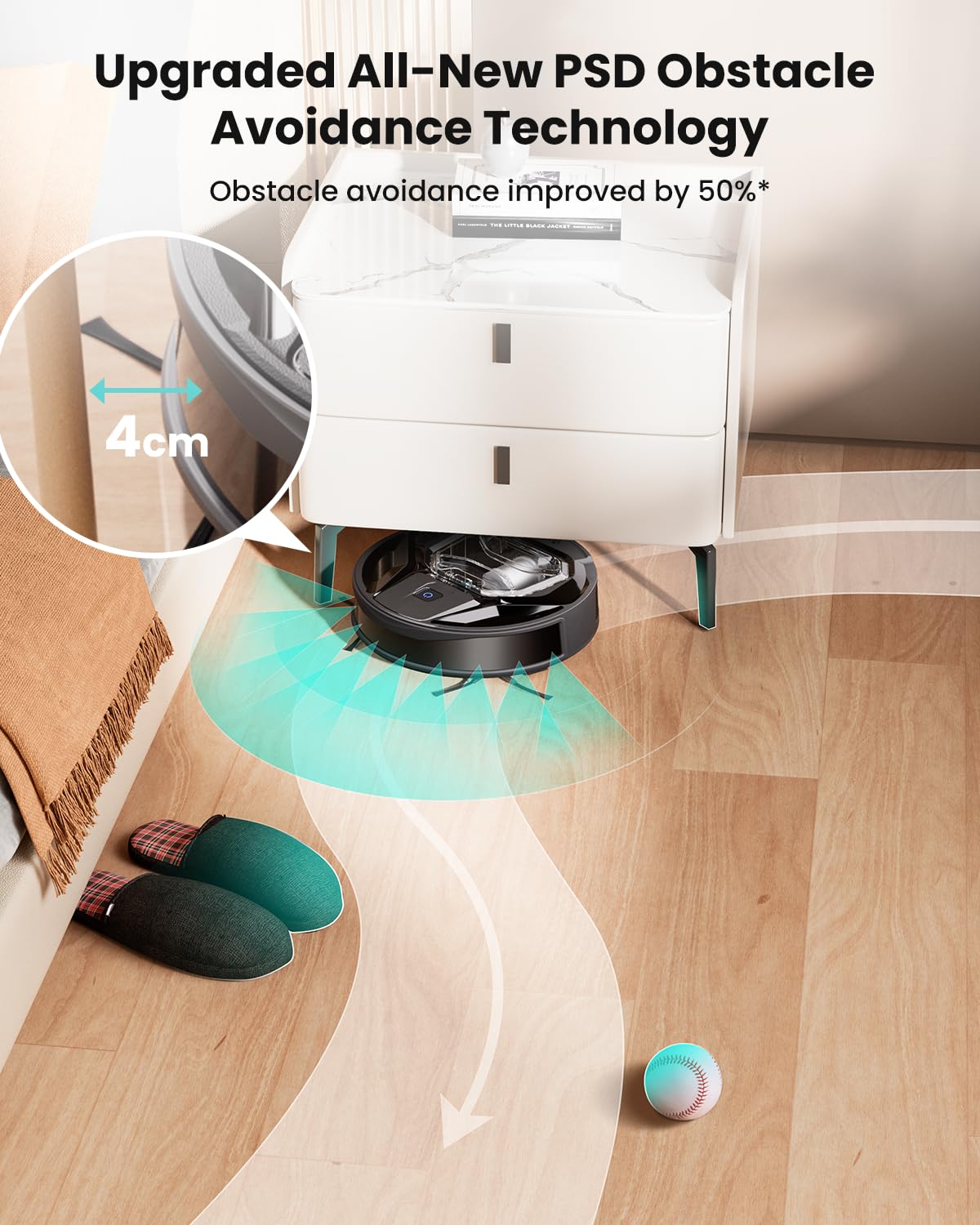 Lefant M320 Robot Vacuum, 6000Pa Strong Suction, 7.9cm Slim, 28cm DIA, 210min Runtime, Automatic Carpet Detection, Disposable Mop Pads, 2.4G Wi-Fi, Alexa/APP Control, Ideal for Pet Hair & Hard Floors