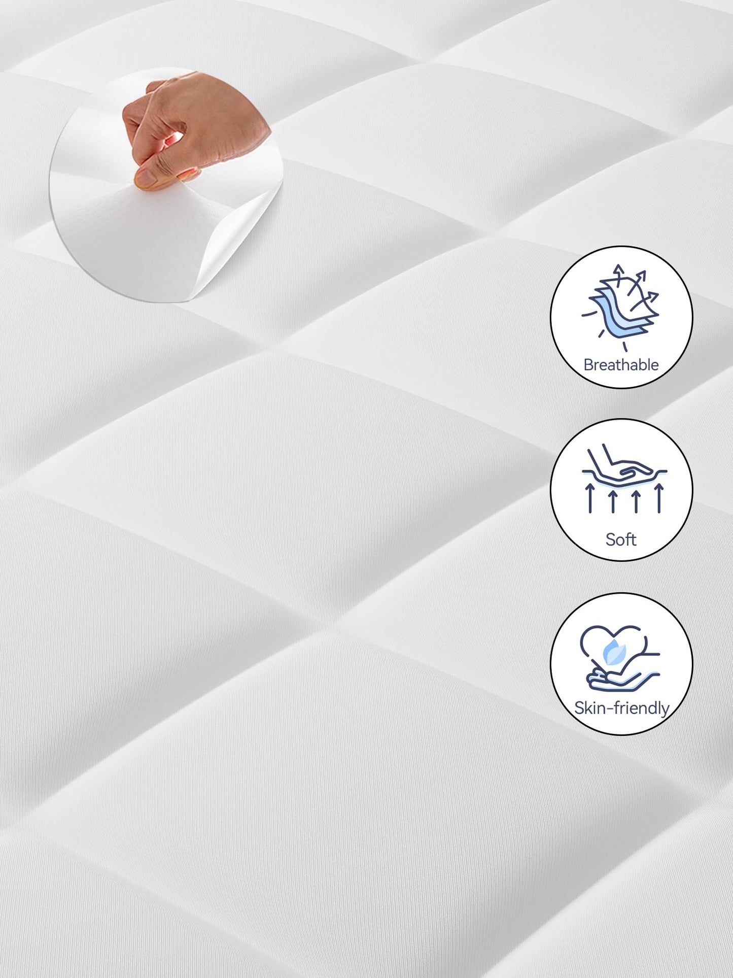 ELEMUSE Firm Mattress Topper Kingsize Bed for Back Pain Relief with Washable Cover, King Mattress Topper with OEKO-TEX & CertiPUR-US (King Size-150x200cm)