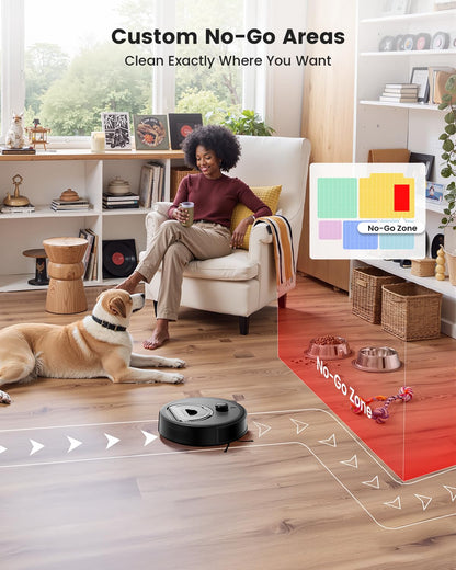 Lefant M330 Pro Robot Vacuum Cleaner with Mop, 5000Pa Suction, dToF Laser Navigation, 190° Obstacle Detection, WiFi 2.4G/5G, App/Alexa Voice Control, 150 Mins Runtime