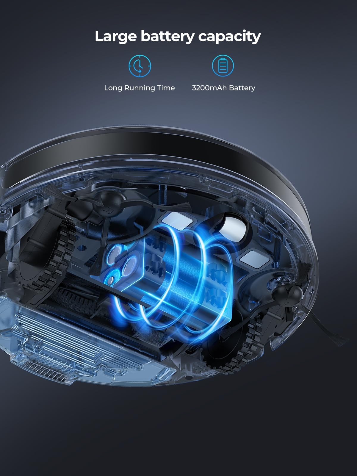 Laresar Clean Self-Emptying Robot Vacuum Cleaner with Mop 10,000Pa, LiDAR Navigation, 180 Mins Runtime, Up to 60 Days of Hands-Free Cleaning Robotic Vacuums for Pet Hair, Carpet, All Floors, L6 Nex