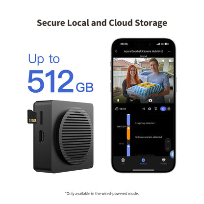 Aqara Smart Doorbell Camera G410 with Chime, 2K, HomeKit Secure Video, 2-Way Audio, Built-in Matter Hub, Wireless/Wired, Supports Apple Home, Alexa, Google, Home Assistant, 2.4G/5GHz Wi-Fi, Grey
